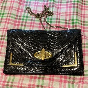 Gianni Bini Black and Gold Textured Clutch